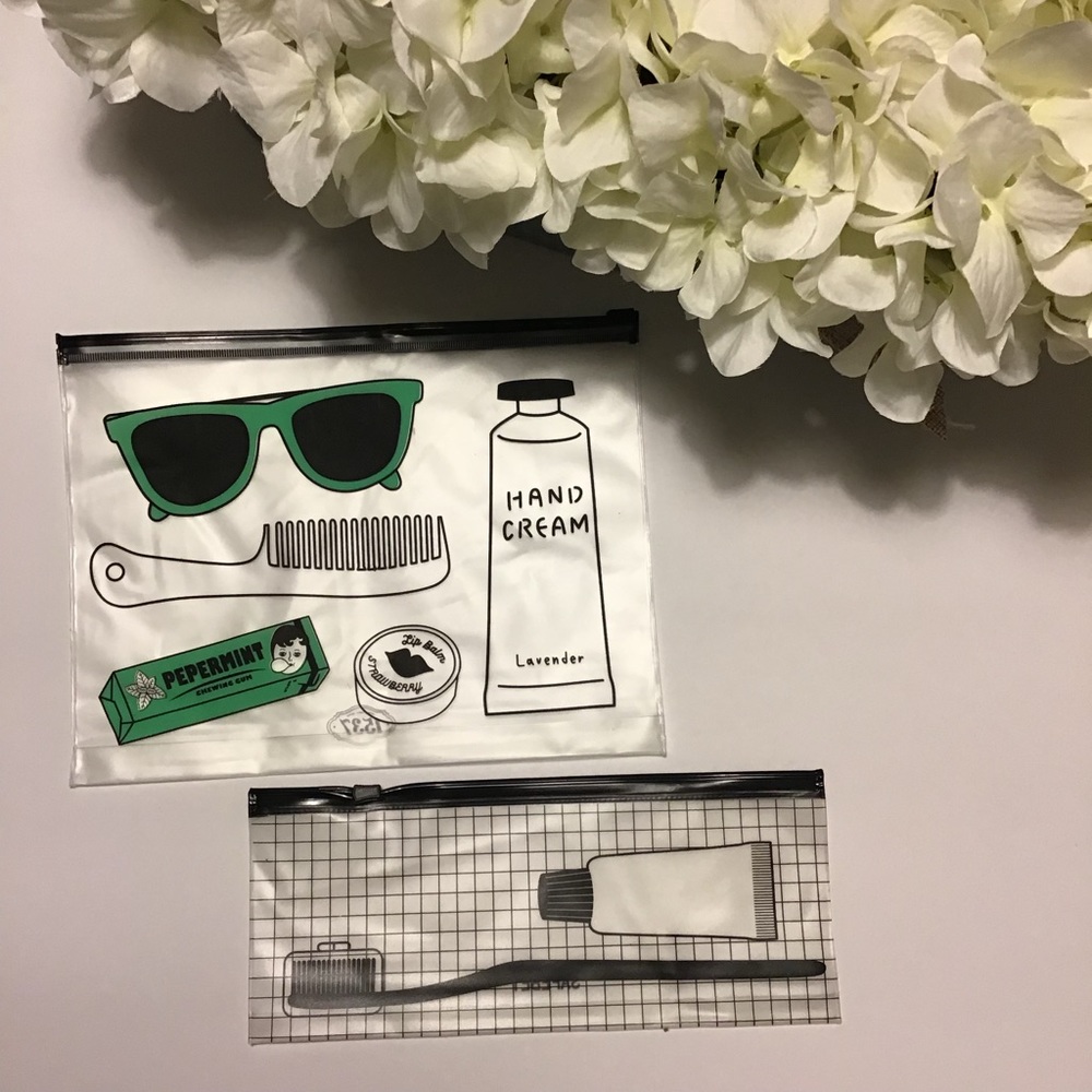 NWOT Set of PVC toiletry bags